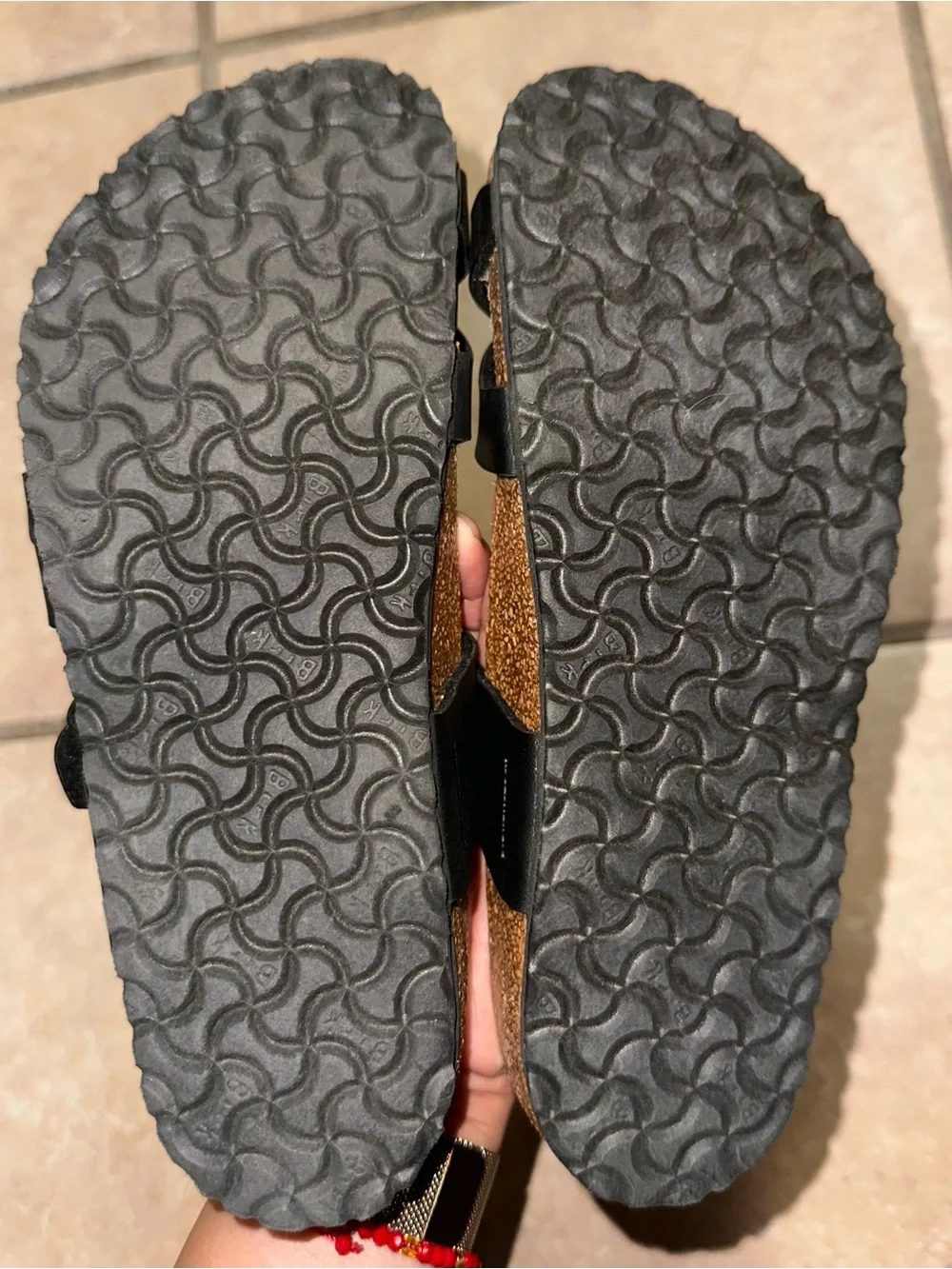 Birkenstock Black Cross-Strap Toe-Loop Sandals